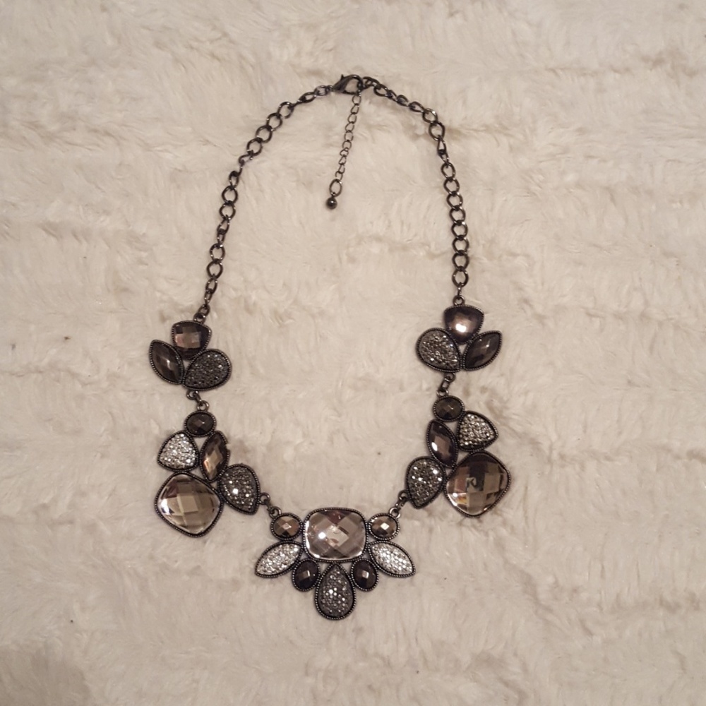 Black and Gray Rhinestone Necklace